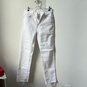 AGolde Isabelle High Rise Straight Jeans in White